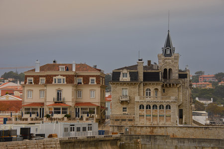Architecture of the pretty city of Cascai in the west of Portugalの写真素材