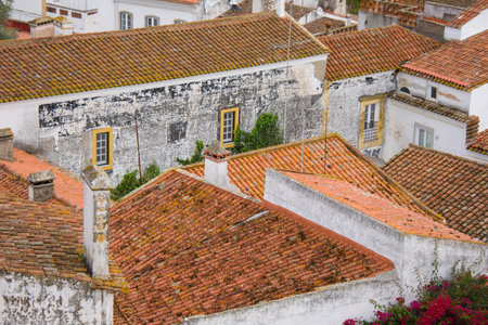 View and architecture of the beautiful town of Evora in Portugalの写真素材