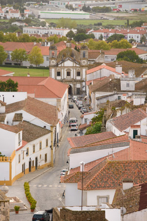 View and architecture of the beautiful town of Evora in Portugal