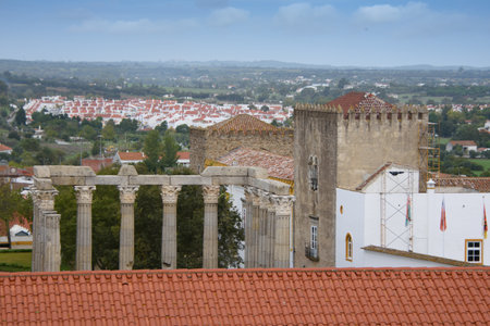 Old Roman Temple in the city of Ã‰vora in Portugal