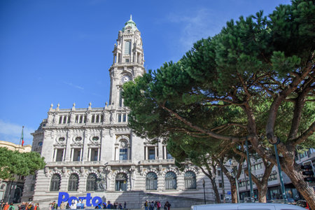 Architecture details of the pretty city of Porto in Portugalの写真素材