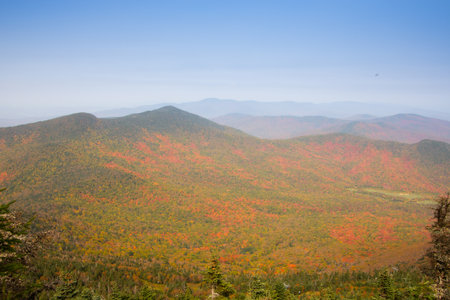 Fall color around Jay Peak tourist site in the United Statesの写真素材