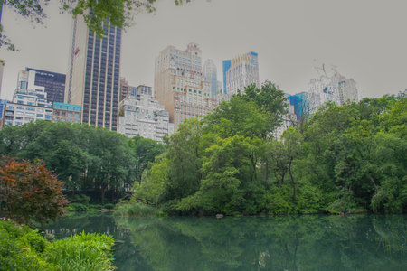 Shot of the architecture of the Big Apple, New York City, from Central Park.の写真素材