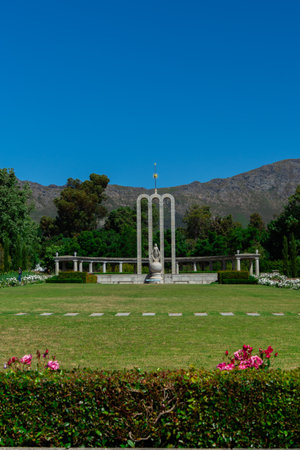 Huguenot memorial monument in the pretty town of Stellenbosch in South Africaの写真素材