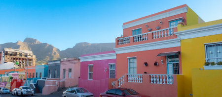 Colorful architecture of the Malay Quarter of Cape Town, South Africaの写真素材