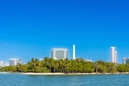 Architecture of the city of Miami view from the south channelの写真素材
