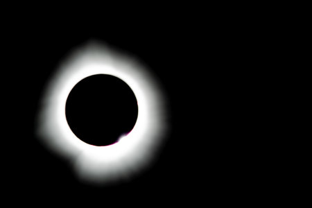 View of the total solar eclipse that took place on April 8 from Quebec, Canada