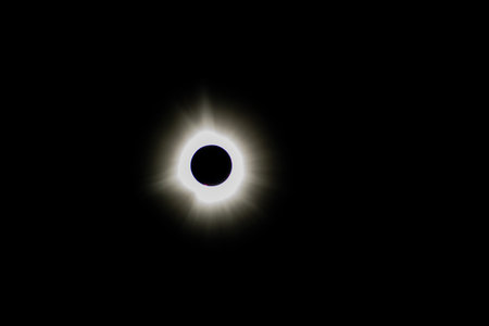 View of the total solar eclipse that took place on April 8 from Quebec, Canada