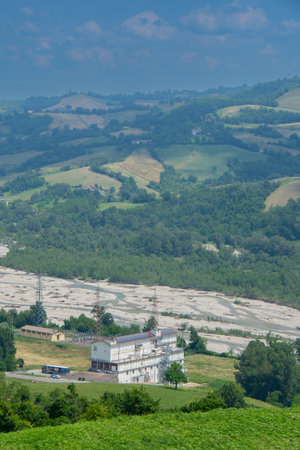 Landscape of the Emilia-Romagna region near the city of Parma in Italy