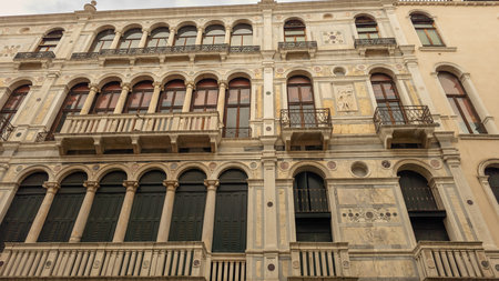 View of the architecture of the beautiful and famous city of Venice in Italyの写真素材