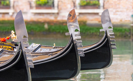 Gondolas of Venice, emblematic symbol of this fabulous Italian cityの写真素材