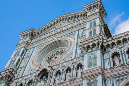 view of the architecture of the famous cathedral of Florence in Italy