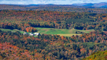 Magnificent autumn landscapes in the Canadian countryside in the province of Quebec