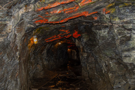 Entrance to a pretty cave in the heart of the Canadian forest