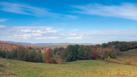 Magnificent autumn landscapes in the Canadian countryside in the province of Quebec