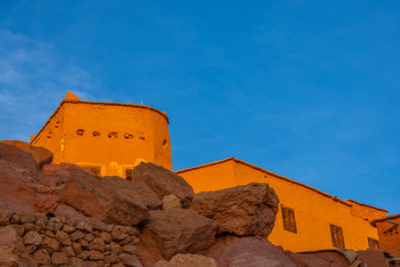 View of the famous fortress of Ait Ben Haddou in Morocco