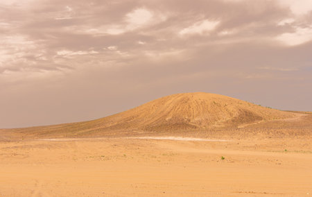 View of the Magnificent Landscape of the Sahara Desert in Moroccoの写真素材