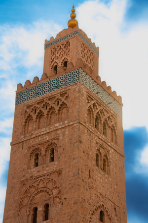 Koutoubia Minaret, famous monument of Marrakech from the 12th centuryの写真素材