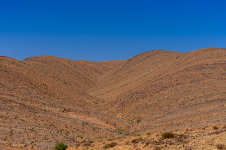 View of the Anti Atlas geological formation in southern Morocco