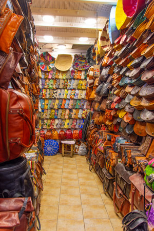 Commerce in one of the souks of the Medina of Marrakeshの写真素材