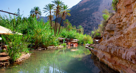 Souks installed on the small river of the VallÃ©e du Paradis, near Agadir in Morocco