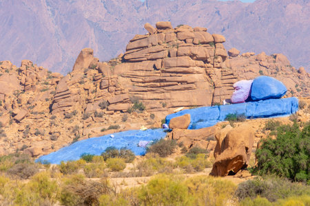The painted rocks near the town of Tafraoute in Morocco