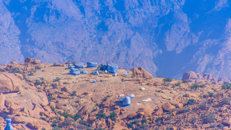The painted rocks near the town of Tafraoute in Moroccoの写真素材