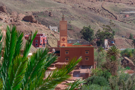 architecture of the Moroccan countryside with its valleys and mountainsの写真素材