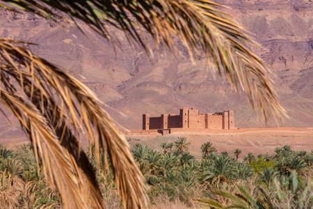 architecture of the Moroccan countryside with its valleys and mountainsの写真素材