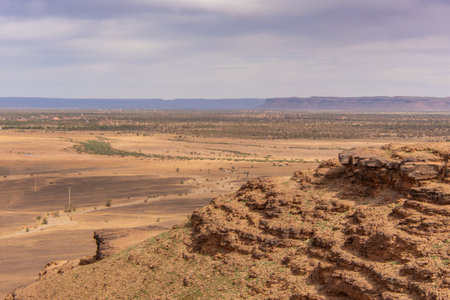 Desert valley in the Moroccan countryside near the Atlas Mountainsの写真素材