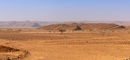 Desert valley in the Moroccan countryside near the Atlas Mountainsの写真素材