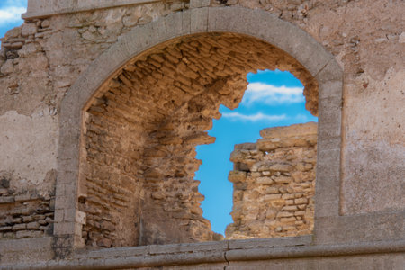 Ruin of the Sultan's palace near the town of Essaouira in Moroccoの写真素材
