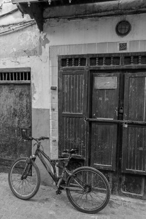 Architectural details of the city of Essaouira in western Moroccoの写真素材