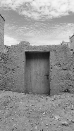 Architecture of the small town of Tamegroute in eastern Moroccoの写真素材