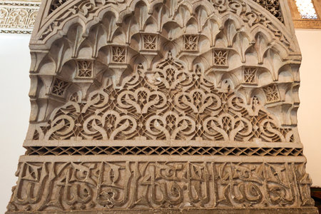 Architecture details of building in the city of Marrakech in Moroccoの写真素材