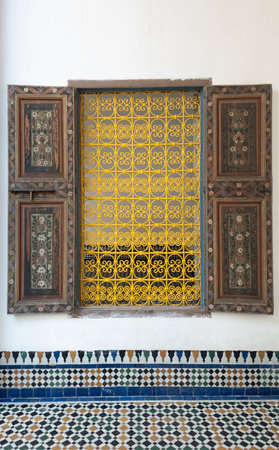 Architecture details of building in the city of Marrakech in Moroccoの写真素材