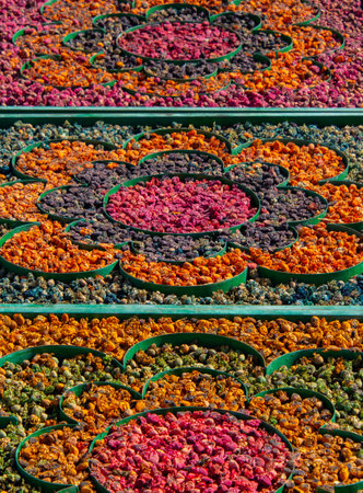 Display of spices and colorful products in the Jewish quarter of Marrakech in Maorcの写真素材