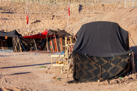 Berber camp near the famous town of Ait Ben Haddou in Moroccoの写真素材