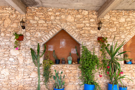 Architectural details of the city of Essaouira in western Moroccoの写真素材