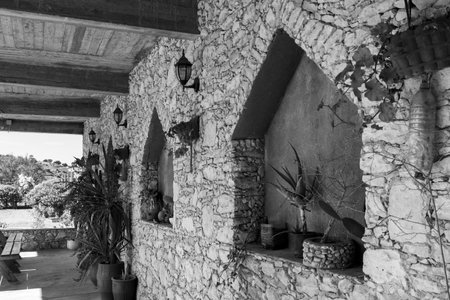 Architectural details of the city of Essaouira in western Moroccoの写真素材