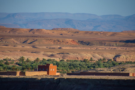 Moroccan landscape in the heart of the desert landscape of Morocco