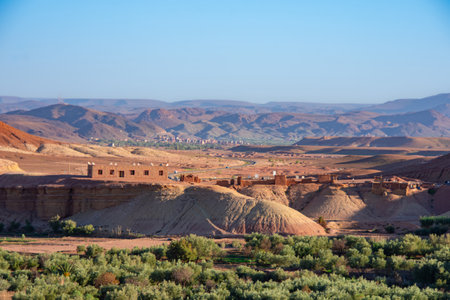 Moroccan landscape in the heart of the desert landscape of Moroccoの写真素材