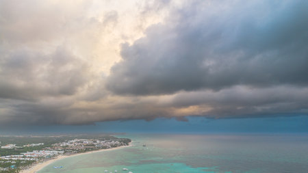 Aerial view of Bavaro Beach in Punta Cana, Dominican Republic