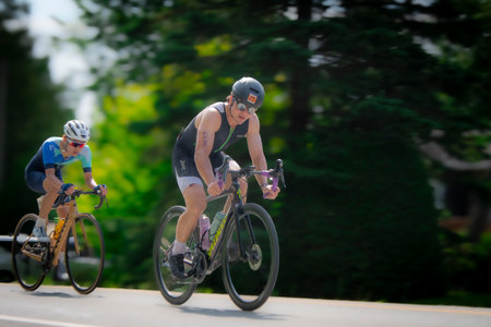 Cyclist, road, triathlon, speed, magog, quebec, canada, race, bike, competition, cycling, athlete,...