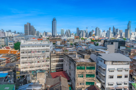View of the city of Bangkok, Thailand, with its architecture that is both modern and more...