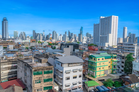 View of the city of Bangkok, Thailand, with its architecture that is both modern and varied