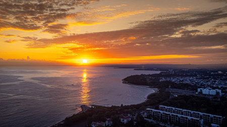 Magnificent sunset on the beach of Puerto Plata in Dominican Republicの写真素材