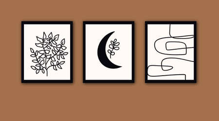 Monochrome Aesthetic Walldecorのイラスト素材