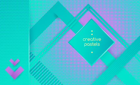 Hipster modern geometric abstract background. Bright creative pastels banner with blue stripes, textured background. Business template for a bright color. Realistic stripes background.のイラスト素材