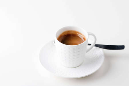 Cup of espresso on a white backgroundの写真素材